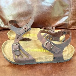 Birkenstock Slingback Sandals In Dark Brown Color